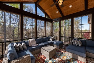 Sunroom with Seasonal Decor